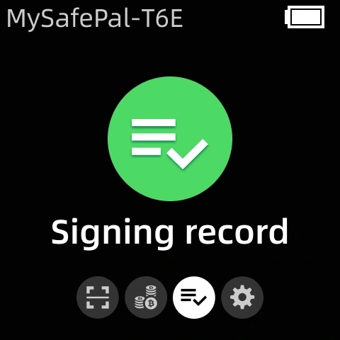 منوی امضای تراکنش SafePal S1 Pro