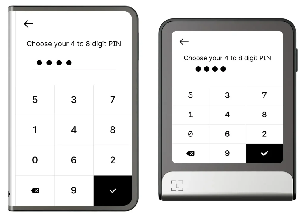 راه اندازی و تنظیم لجر فلکس و لجر استکس Ledger Flex Ledger Stax setup انتخاب پین کد