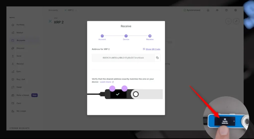 آموزش اضافه کردن ریپل XRP به کیف پول سخت افزاری لجر 9